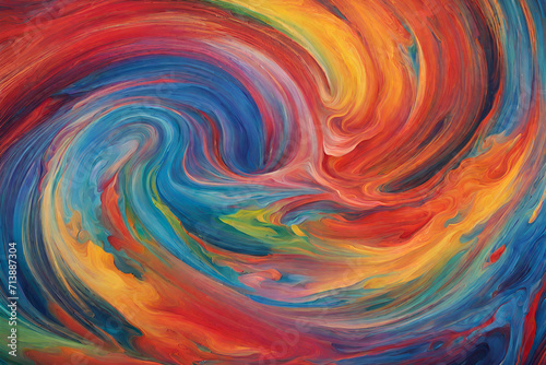 A vibrant swirl of colors on a canvas