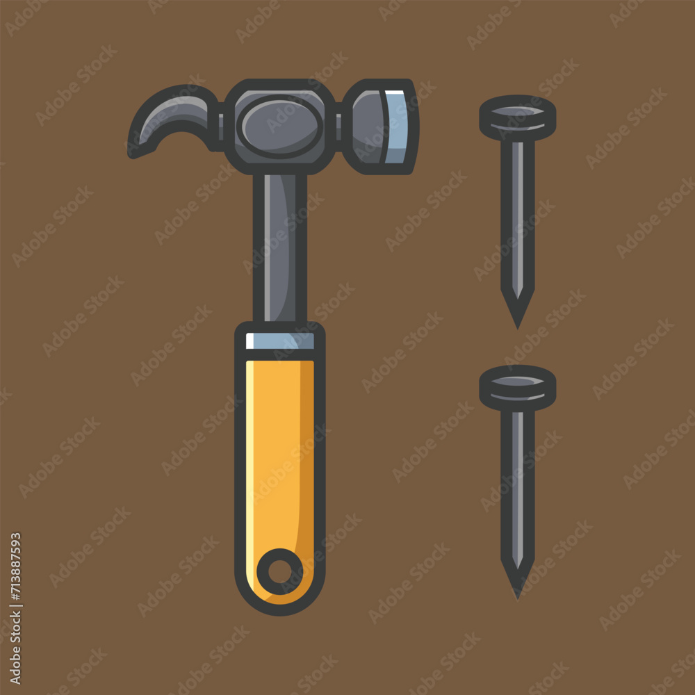 Simple cartoon carpentry and construction tools for home equipment and maintenance vector design art Simple cartoon carpentry and construction tools for home equipment and maintenance vector design art