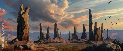 Stone Sentinels at Dusk