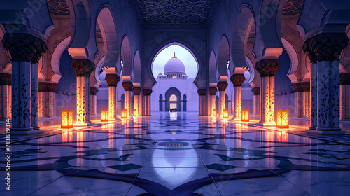 background of a magnificent room inside the mosque