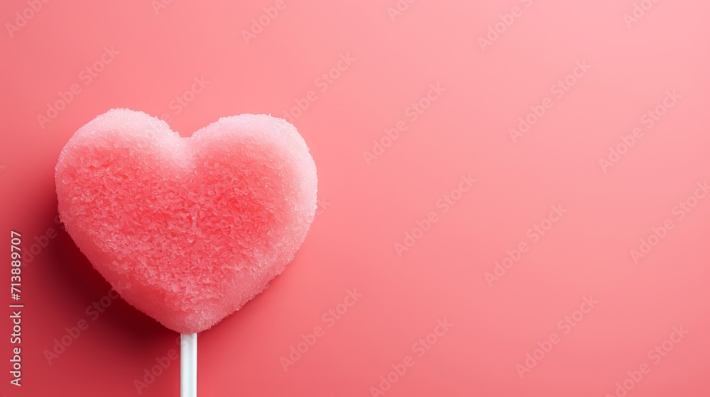 Heart shaped tasty red lolly with copy space. Heart shaped tasty red lolly with copy space.
