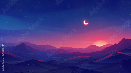 background of sunset in the mountains