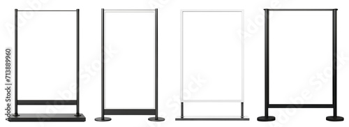 Set of sidewalk advertising stands, cut out