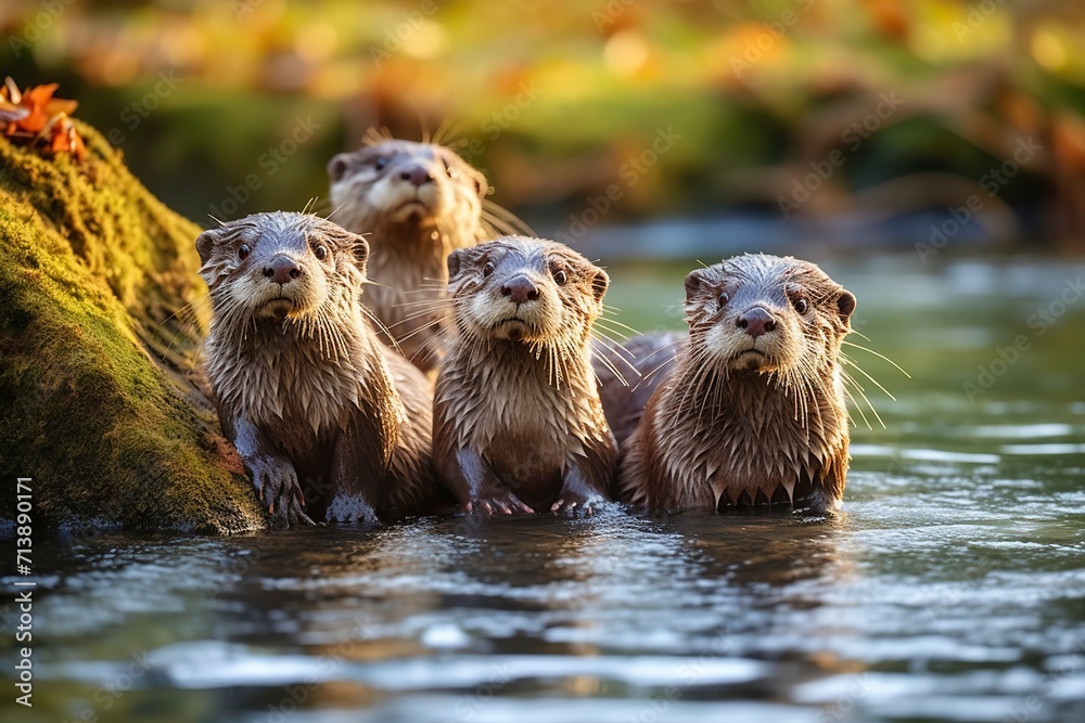 otter in the water otter in the water