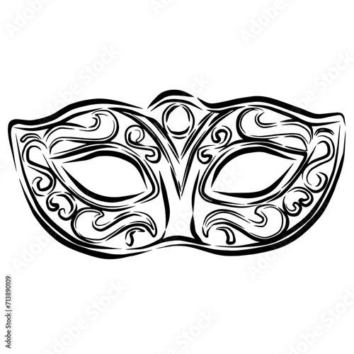 fancy mask illustration carnival element clipart hand drawn venetian carnival party masquerade fantasy clipart 
