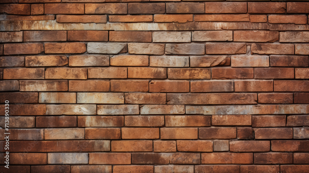 Fototapeta premium Brick wall background, cooper color grunge texture or pattern for design. Generative ai