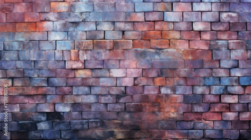 Brick wall background, delicate colors grunge texture or pattern for design, backdrop. Generative ai photo