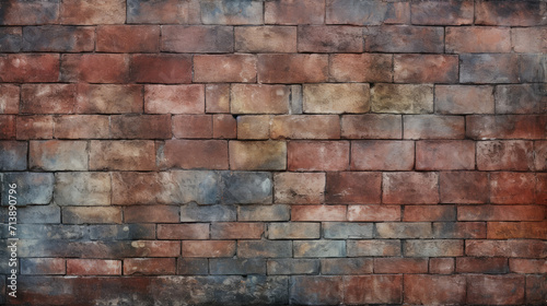 Brick wall background, dim colors grunge texture or pattern for design, wallpaper. Generative ai