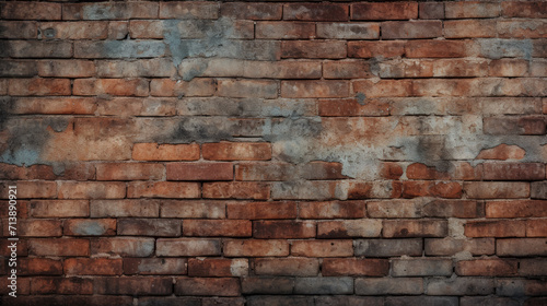 Brick wall background, dusty colors grunge texture or pattern for design. Generative ai