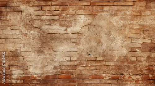 Valokuva Brick wall background, ecru color grunge texture or pattern for design, wallpaper