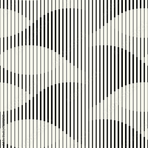 Vector seamless pattern. Wavy graphic design. Striped dynamic flow. Contemporary monochrome pattern. Versatile and visually captivating swatch.