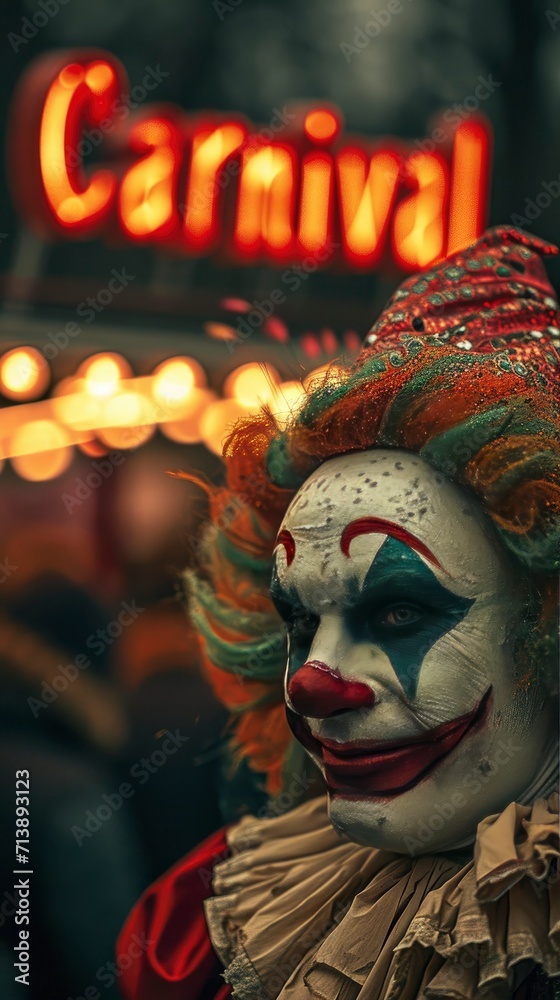 Carnival written across a Carnival Joker