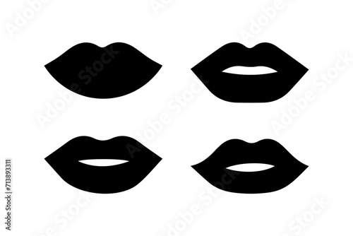 Women lips icon set. Sexy lips