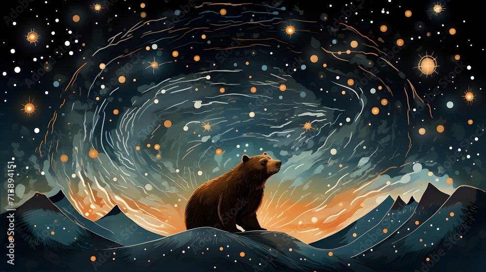 Celestial Bears Unveil the magic as bear constellations come alive in