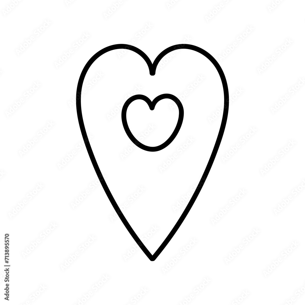 Heart Pin Icon. Honeymoon Destination Icon. Favorite Places icon, liked places pin, love location pointer with heart. Vector illustration in doodle style Heart Pin Icon. Honeymoon Destination Icon. Favorite Places icon, liked places pin, love location pointer with heart. Vector illustration in doodle style