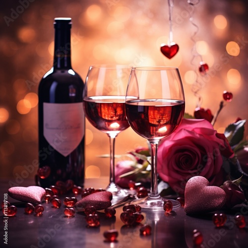 glass of wine and a bottle