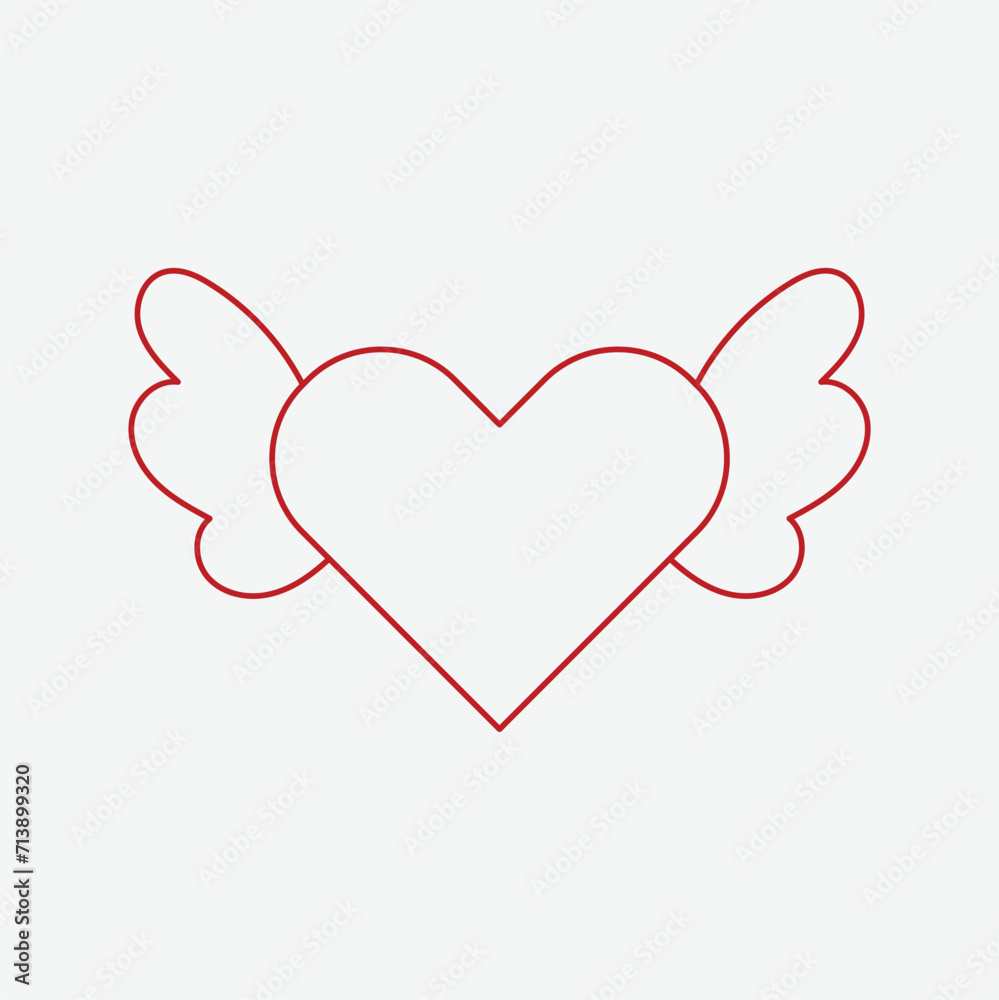 line art Line Drawing. Valentine's day concept. Hearts Couple Trendy Minimalist Illustration. Love Minimalist Contour Art. Vector illustration