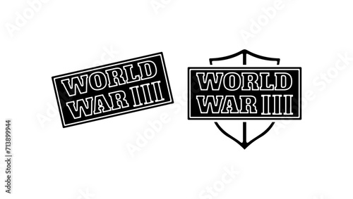 third world war logo, black isolated silhouette