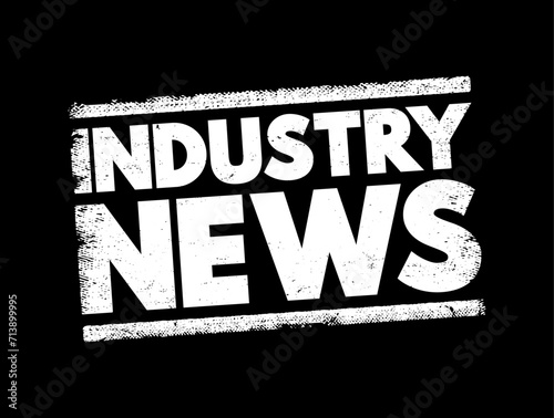 Industry News text stamp, concept background