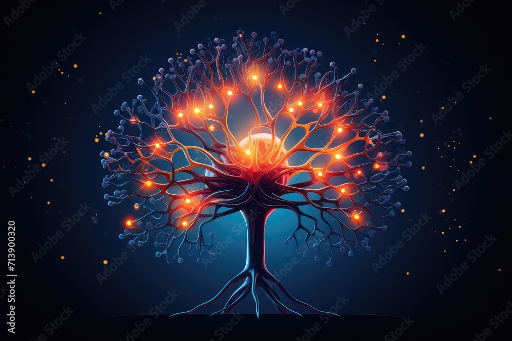 Vibrant Colored motley medical vector human mind energy lightning brain ...