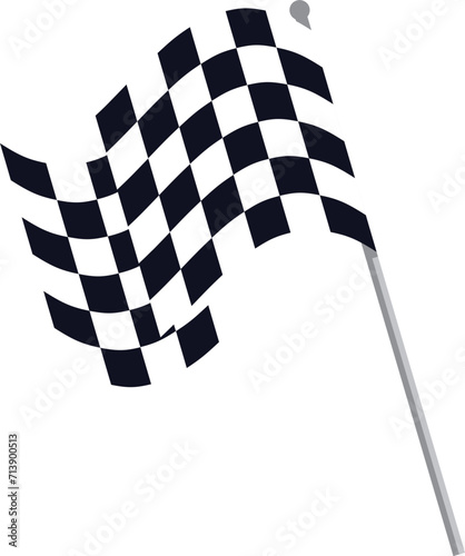 checkered flag waving in the wind, flat vector icon