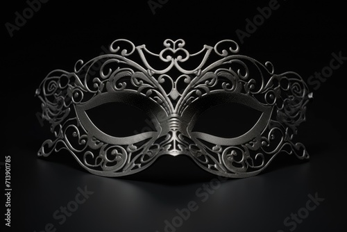 White background isolated Venetian carnival mask, front facing.