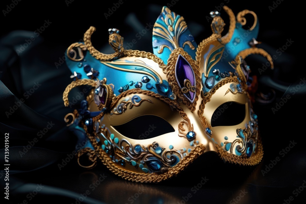 Purple carnival mask, isolated on white with clipping path. Party mask.