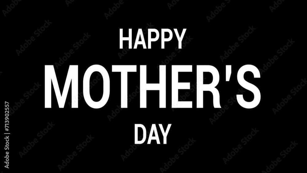 Happy Mothers Day animation with 3D rotation text effect on black and white background. Perfect for Mother's Day celebrations around the world. Happy Mothers Day animation with 3D rotation text effect on black and white background. Perfect for Mother's Day celebrations around the world.