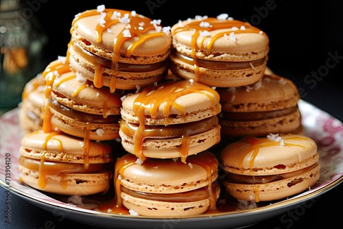 Caramel macaroons with both sweet and salty flavors