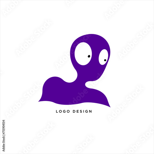 Vector Illustration of a Purple zombie and alien for the logo
