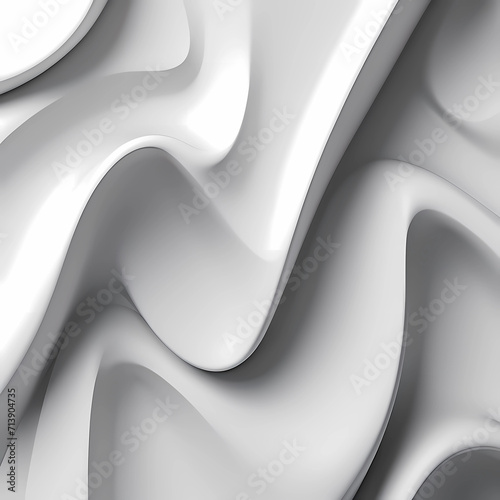 smooth white wallpaper with swirls, abstract background with waves, wallpaper with protruding circular elements, 3d white backdrop flowing in motion,