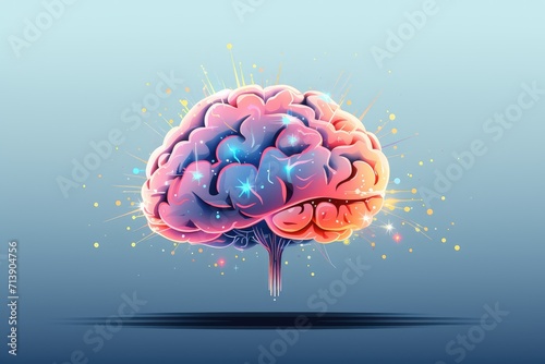 3D brain icon vector space illustration, cognitive science, educational psychology, cognitive neuroscience learning, colorful brain system, neurogenesis, thinking brain, nuclear medicine, memory