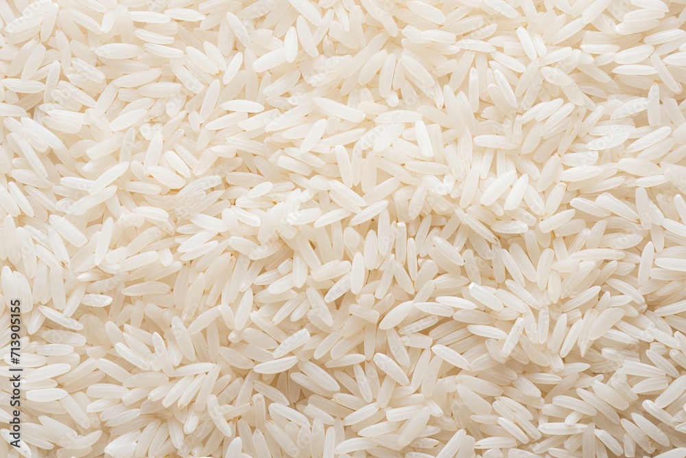 White rice with a natural long grain for texture and background White rice with a natural long grain for texture and background