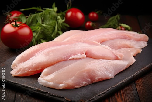 Uncooked chicken fillets