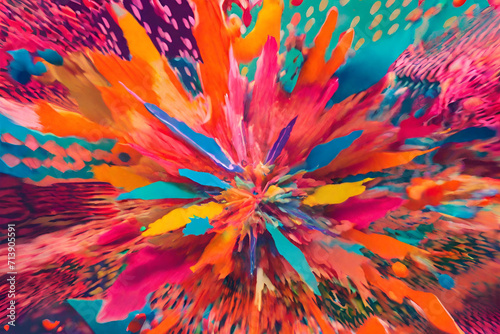 A psychedelic explosion of colors and shapes