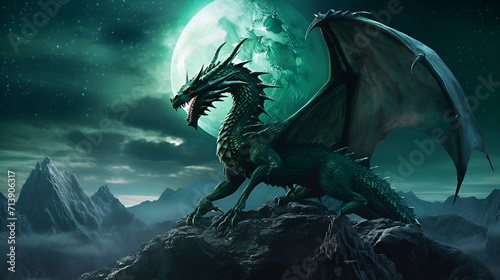 Beautiful Dragon Design, Perfect For Your Project or Wallpaper, Ai Generative