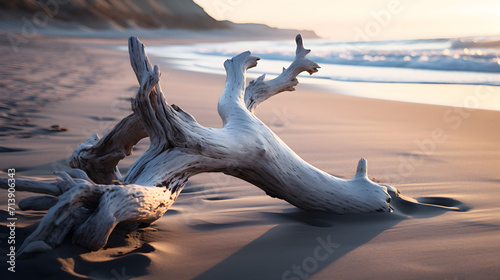 tree on the beach Fantasy shaped driftwood on a beach in susnet Fantasy shaped driftwood on a beach in susnet Driftwood lying on sandy coastal beach at sunset photography