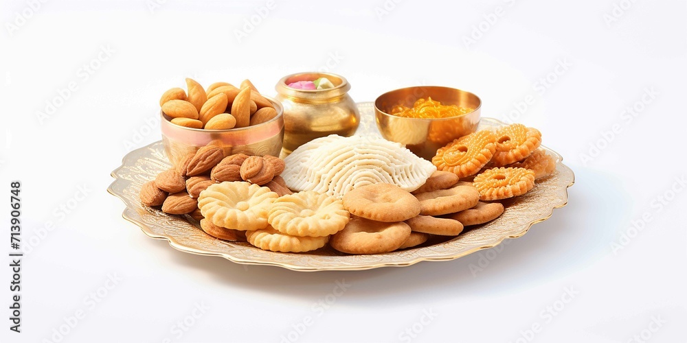 diwali snacks on white background diwali snacks on white background