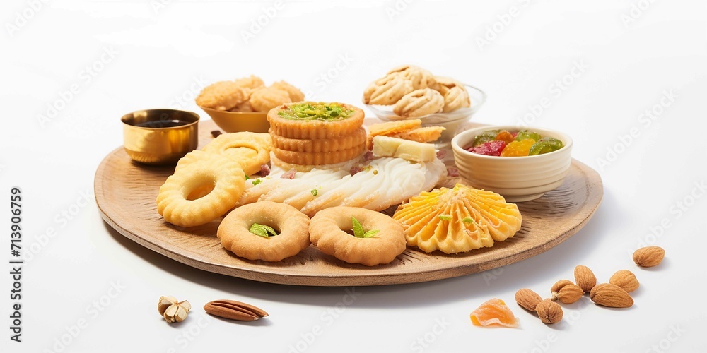 diwali snacks on white background diwali snacks on white background
