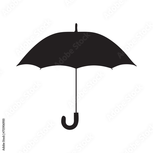 black umbrella isolated on white