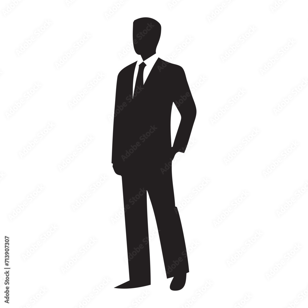 Businessman silhouette isolated on white