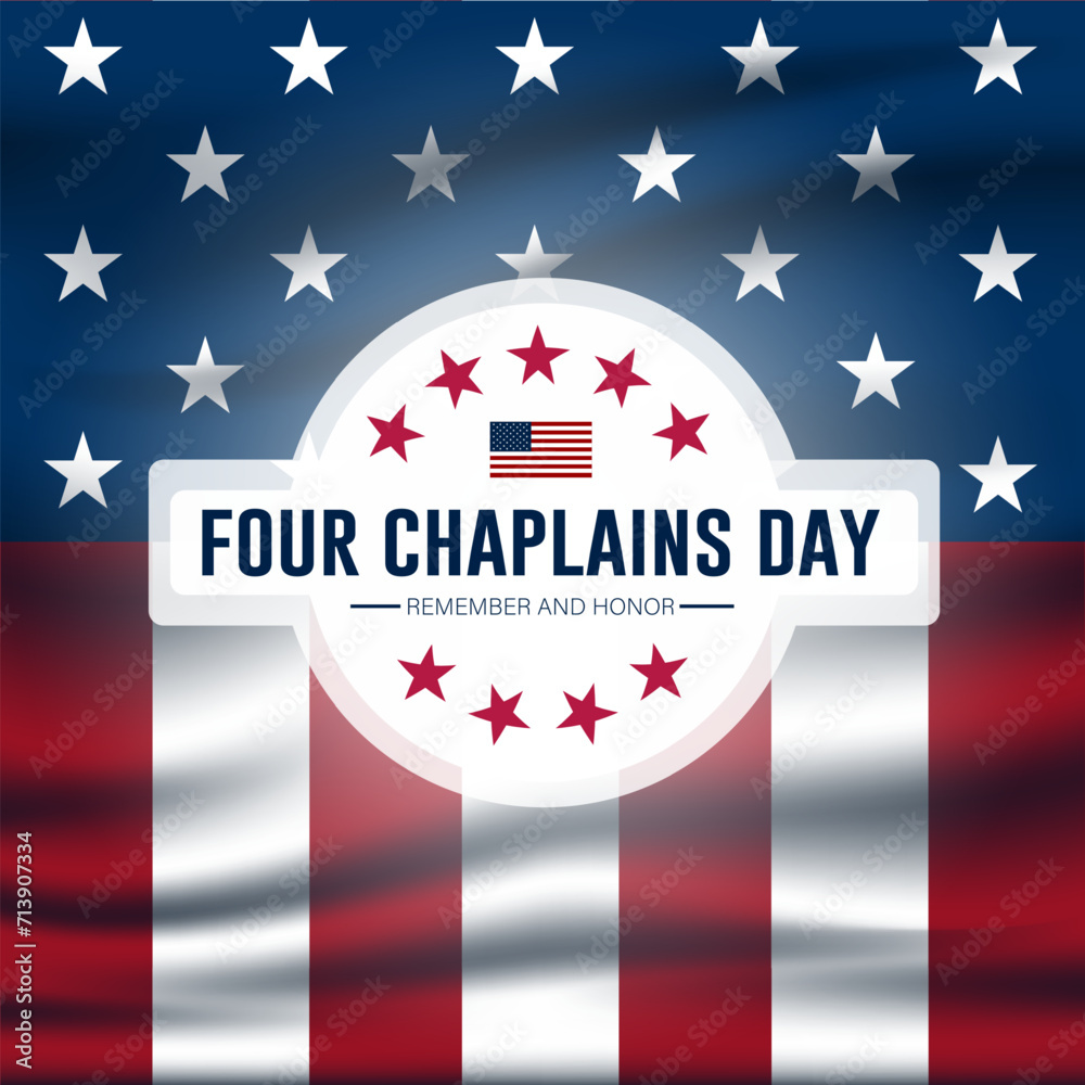 Four Chaplains Day February 03 Background Vector Illustration