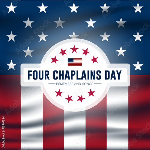 Four Chaplains Day February 03 Background Vector Illustration