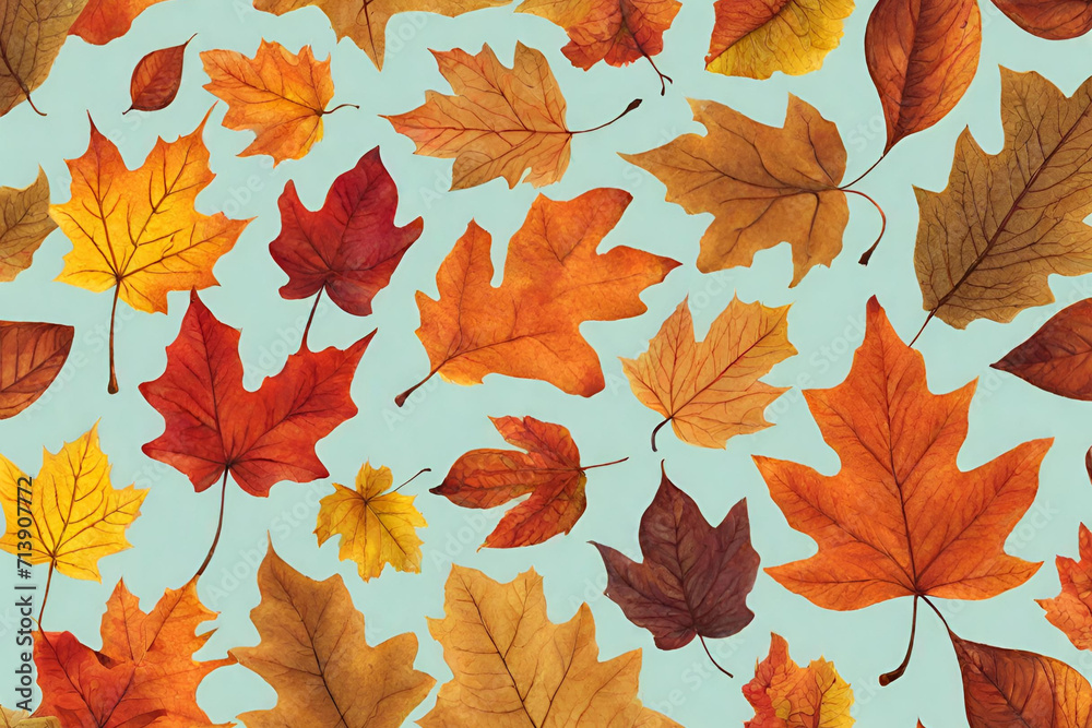 A collection of colorful autumn leaves