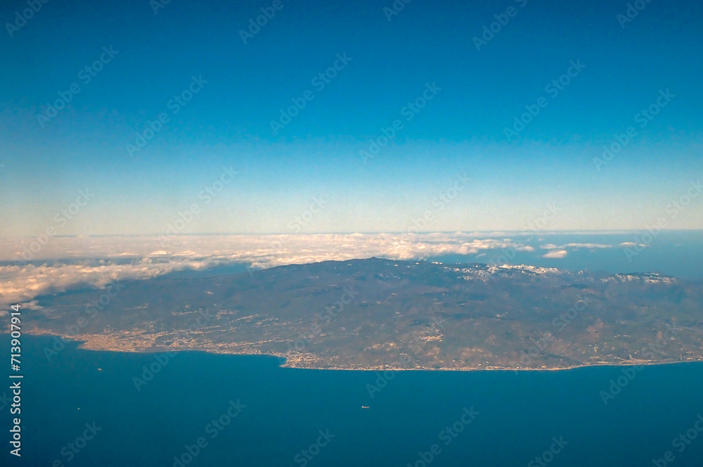 Vista aerea della costa meridionale della Calabria 1870