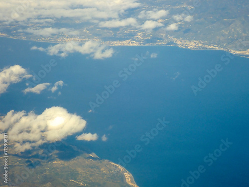 Vista aerea dello Stretto di Messina 1881