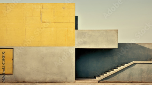 Exterior architectural background with geometric shapes and concrete patterns