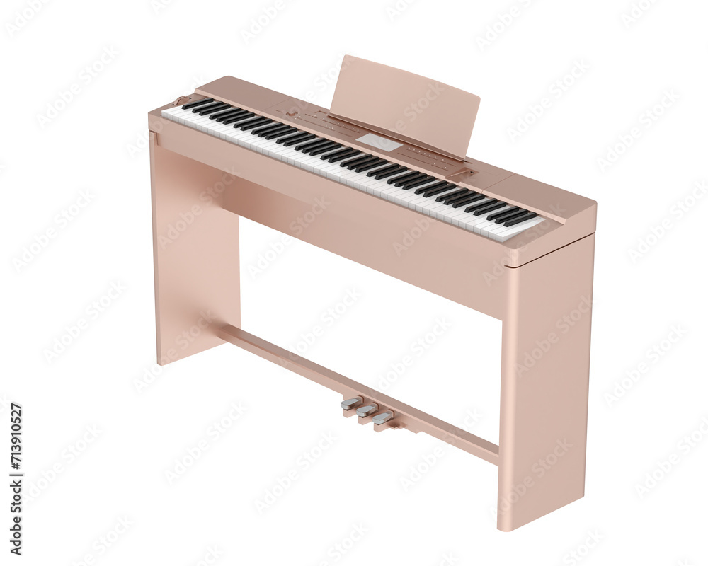 Digital piano isolated on background. 3d rendering - illustration Digital piano isolated on background. 3d rendering - illustration