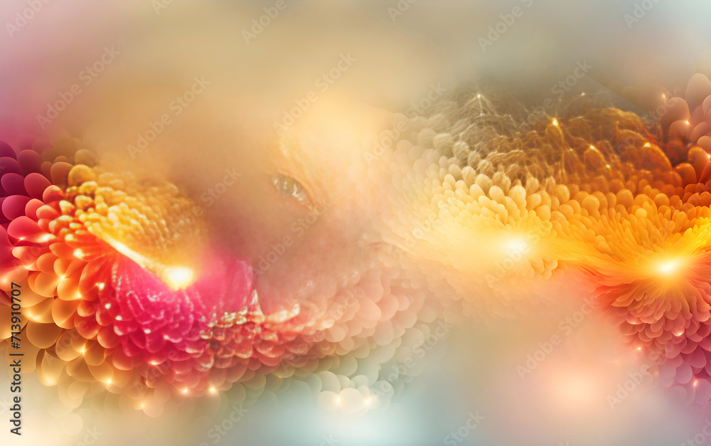 Abstract orange background on a light background with bokeh, Vector illustration for design,