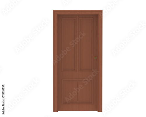 Front door isolated on background. 3d rendering - illustration